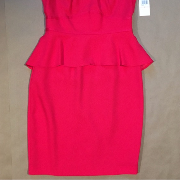 ✨NWT✨Classic Peplum Waist Red Dress w Pencil Skirt & Cap-Sleeves 🏷️by Muse - Picture 9 of 16